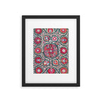 Large Medallion Bokhara Suzani  Uzbekistan Embroidery Print Framed Art Print Gallery Image 5