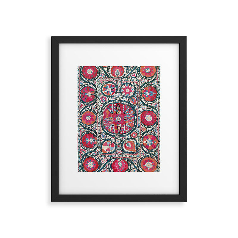 Large Medallion Bokhara Suzani  Uzbekistan Embroidery Print Framed Art Print Gallery Image 5