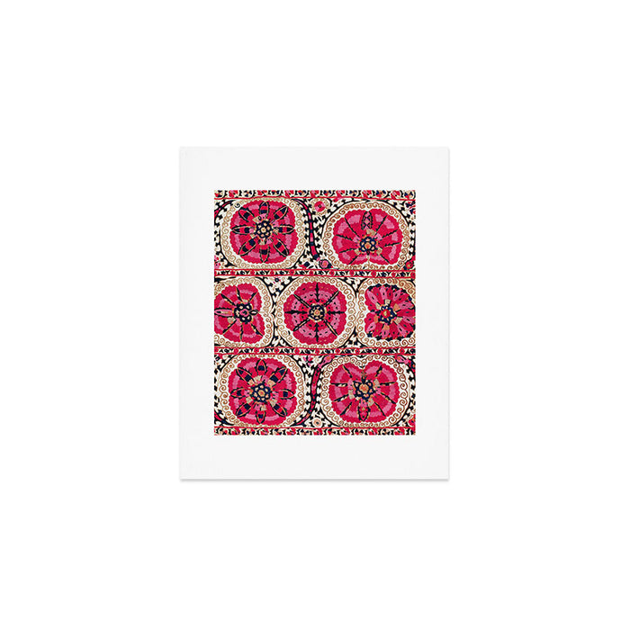 Large Medallion Suzani Bokhara Uzbek Embroidery Print Art Print Gallery Image 1