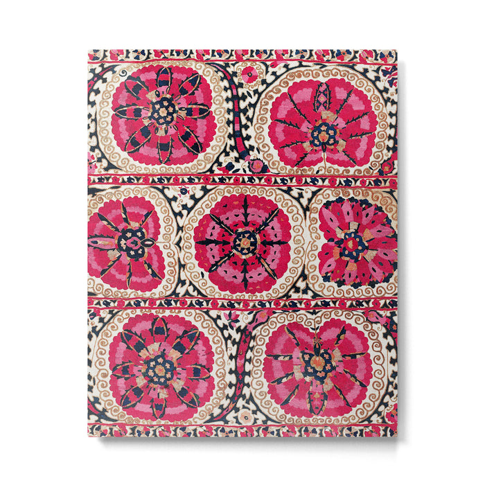 Large Medallion Suzani Bokhara Uzbek Embroidery Print Metal Print Gallery Image 1
