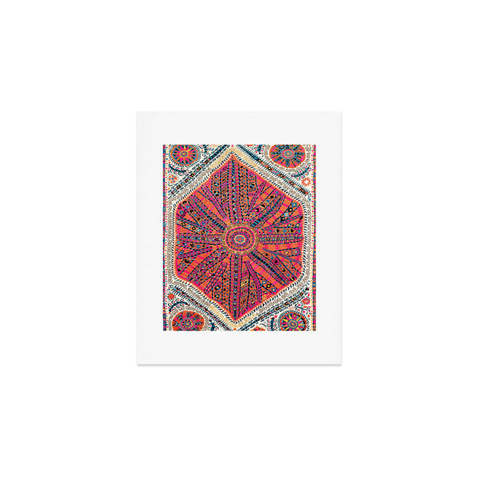 Large Medallion Suzani Bokhara Uzbekistan Embroidery Print Art Print Gallery Image 1