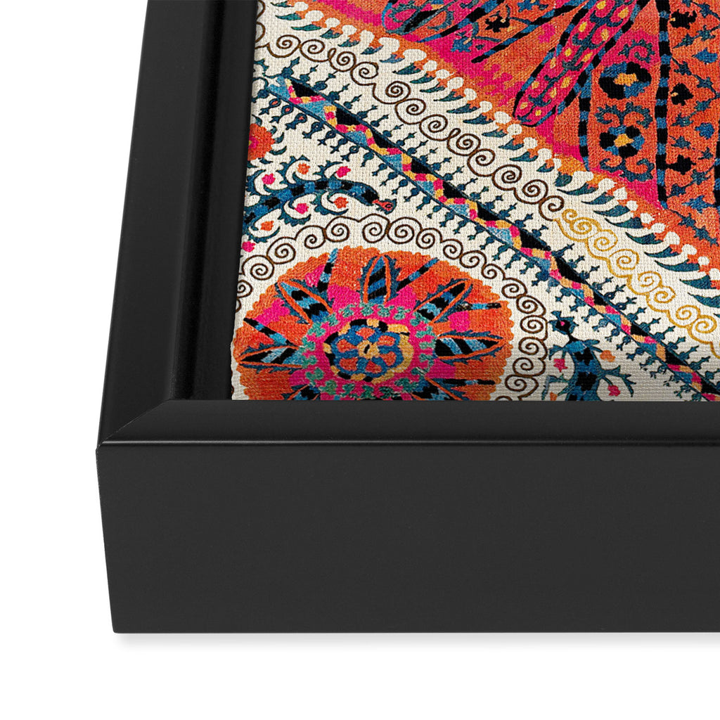Large Medallion Suzani Bokhara Uzbekistan Embroidery Print Framed Canvas Print Gallery Image 3