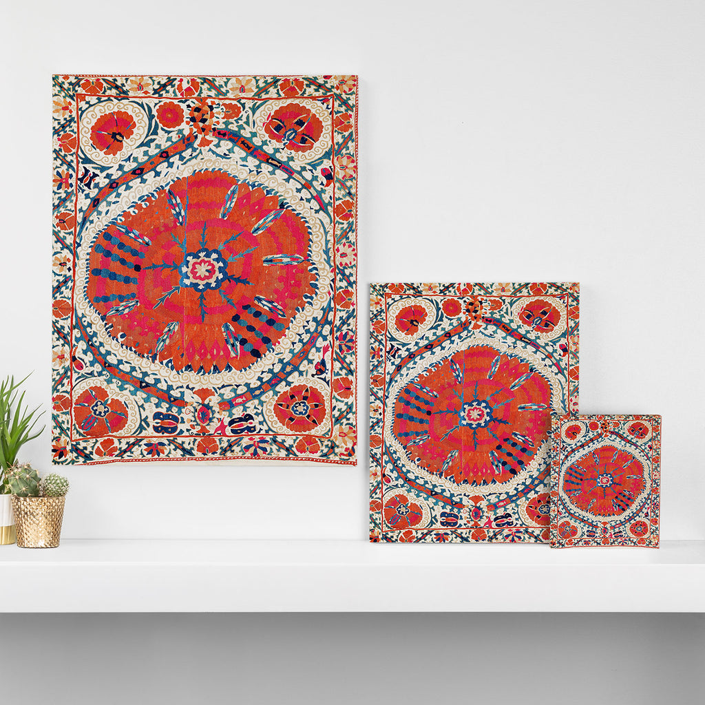 Large Medallion Suzani Bokhara Uzbekistan Embroidery Print Canvas Print Gallery Image 3