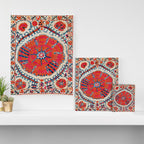 Large Medallion Suzani Bokhara Uzbekistan Embroidery Print Canvas Print Gallery Image 3
