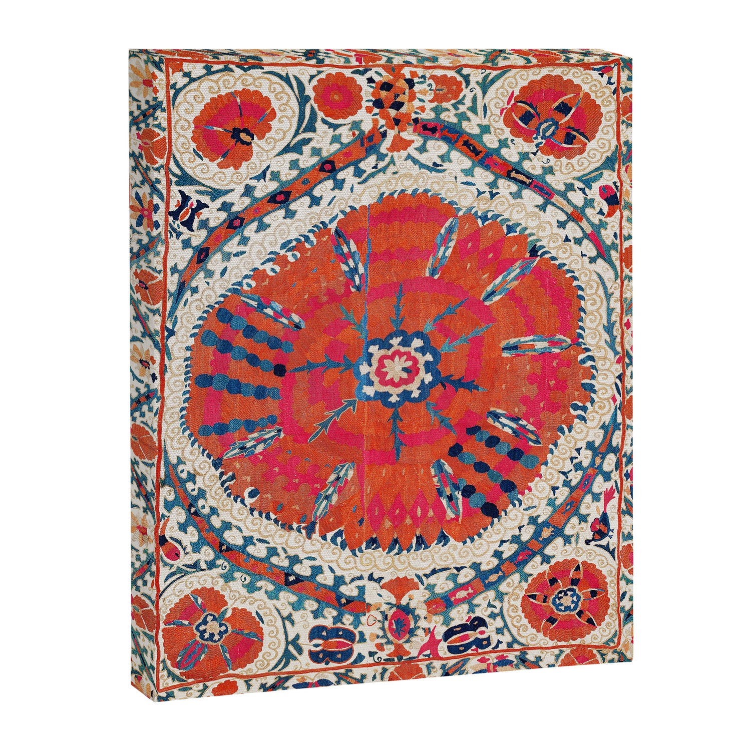 Large Medallion Suzani Bokhara Uzbekistan Embroidery Print Canvas Print Gallery Image 3