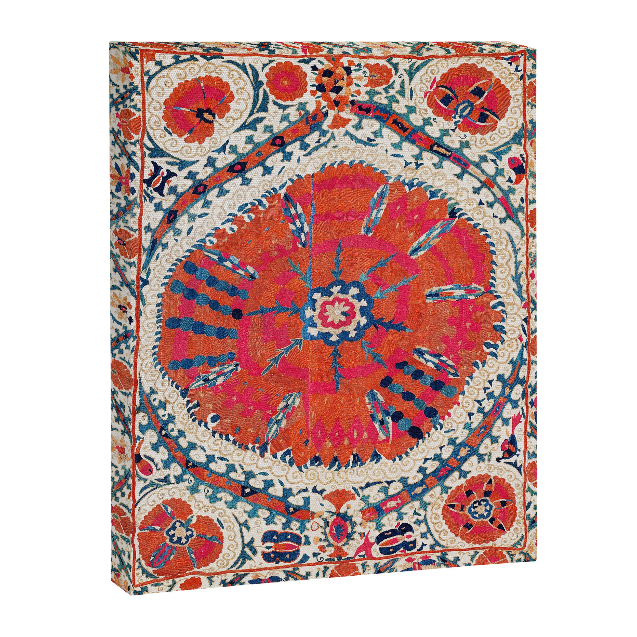 Large Medallion Suzani Bokhara Uzbekistan Embroidery Print Canvas Print Gallery Image 3
