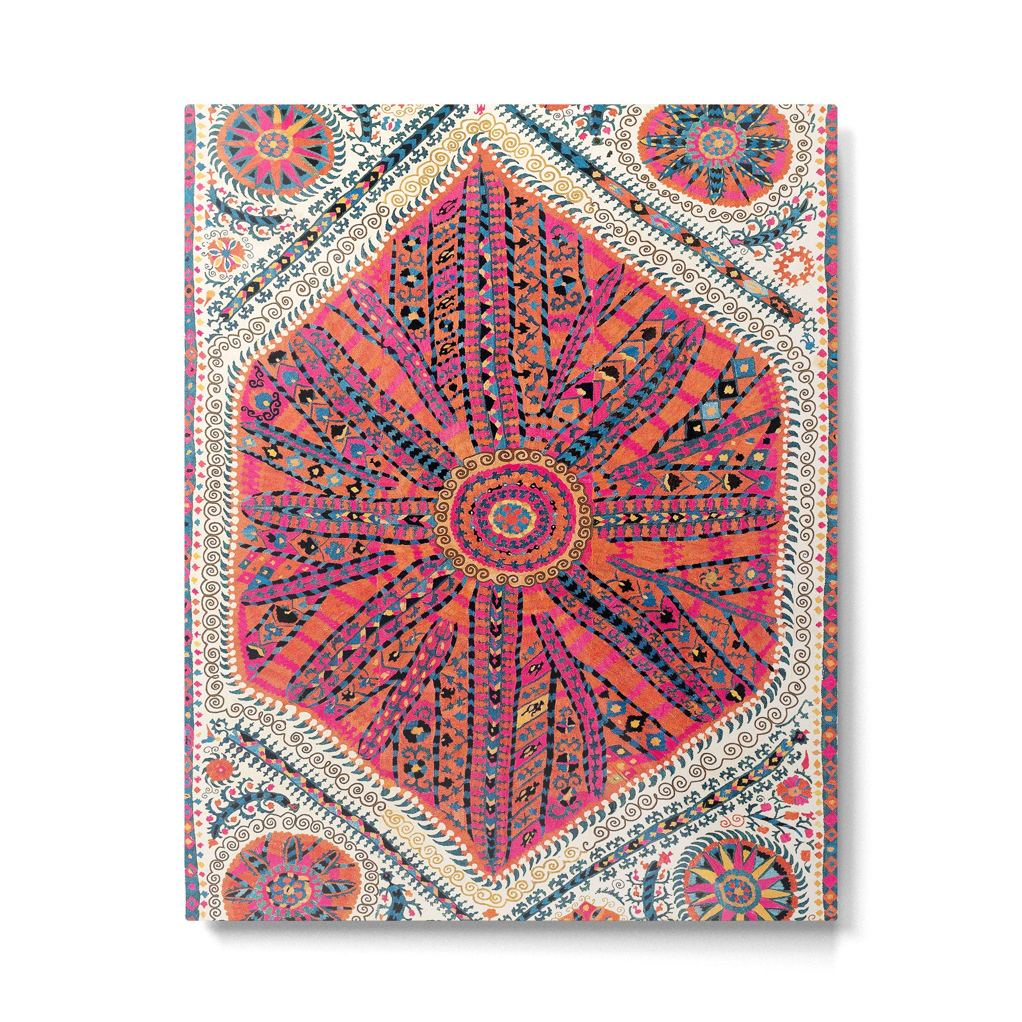 Large Medallion Suzani Bokhara Uzbekistan Embroidery Print Metal Print Gallery Image 4