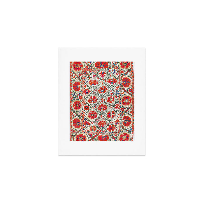 Large Medallion Suzani Bokhara Uzbekistan Floral Embroidery Print Art Print Gallery Image 1