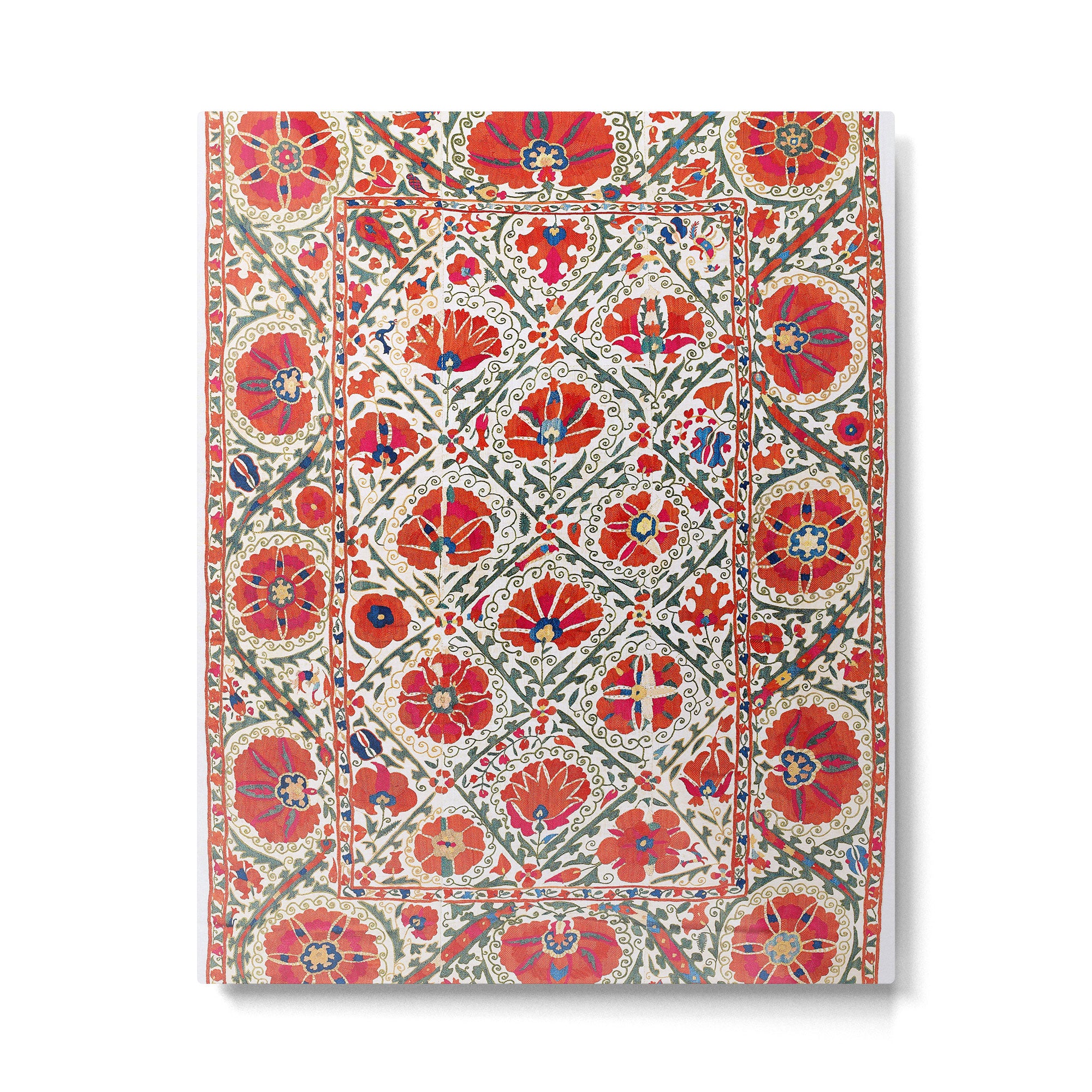 Large Medallion Suzani Bokhara Uzbekistan Floral Embroidery Print Metal Print Gallery Image 4