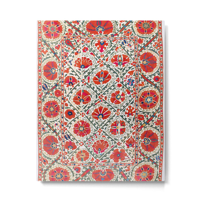 Large Medallion Suzani Bokhara Uzbekistan Floral Embroidery Print Metal Print Gallery Image 1