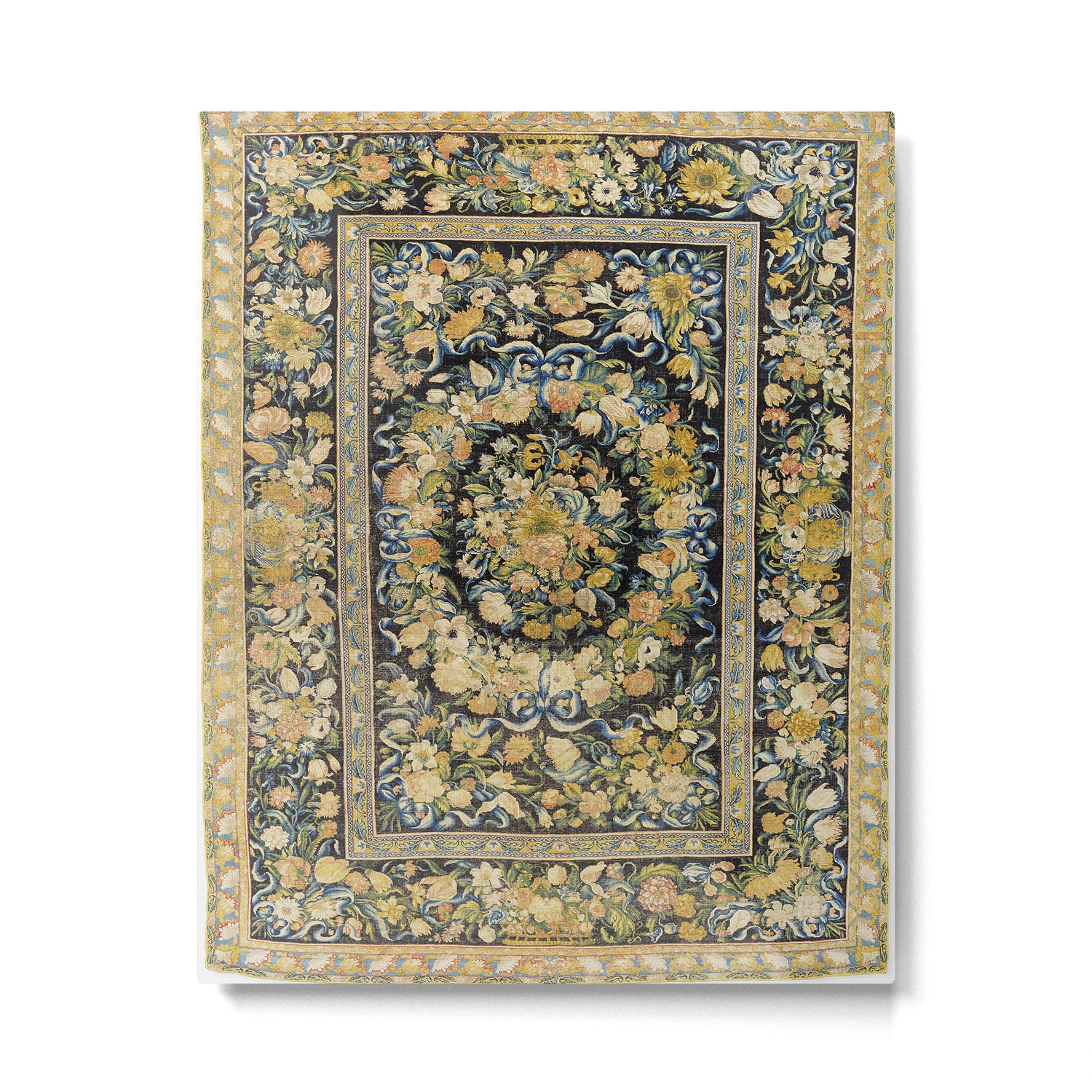 Louis XIV Savonnerie French Floral Carpet Print Metal Print Gallery Image 4