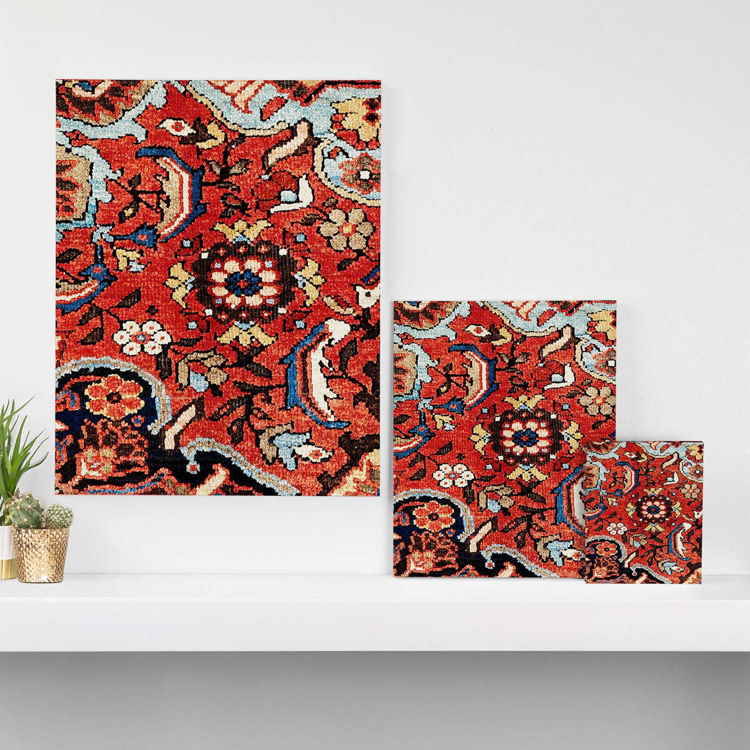 Mahal Vagireh Arak West Persian Rug Sampler Print Canvas Print Gallery Image 3