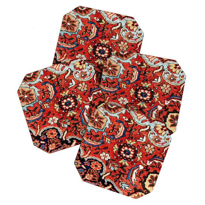 Mahal Vagireh Arak West Persian Rug Sampler Print Coaster Gallery Image 1