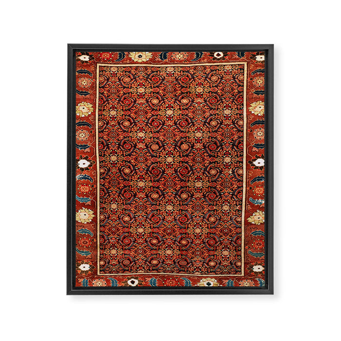 Malayer  Antique West Persian Rug Print Framed Canvas Print Gallery Image 1