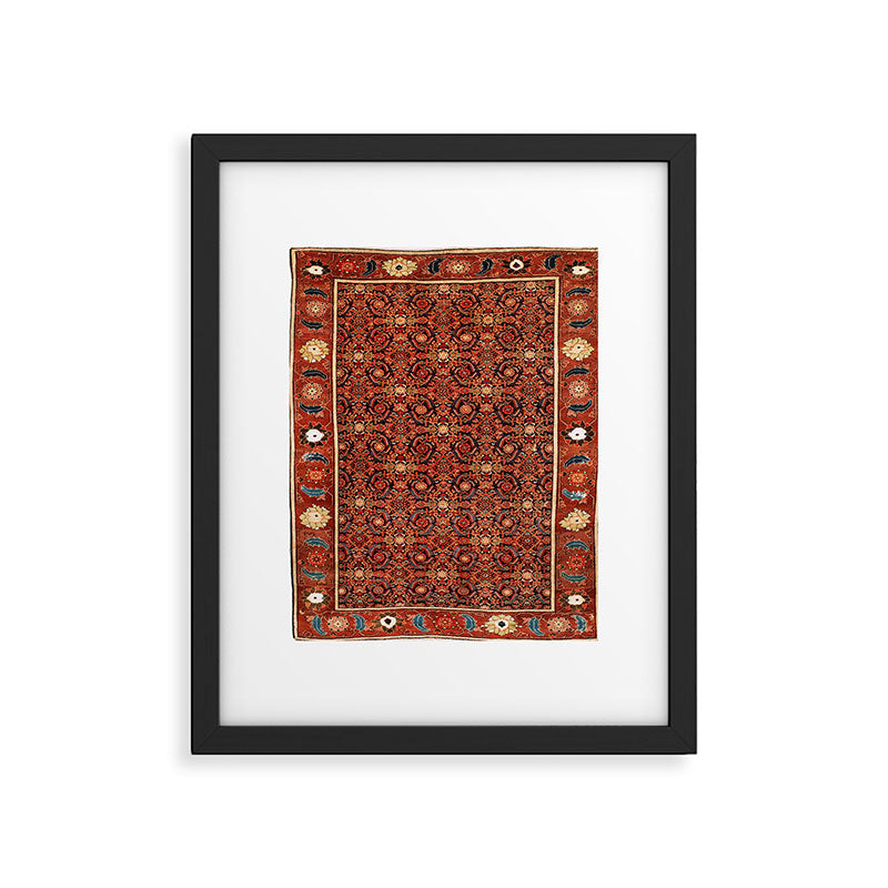 Malayer  Antique West Persian Rug Print Framed Art Print Gallery Image 5