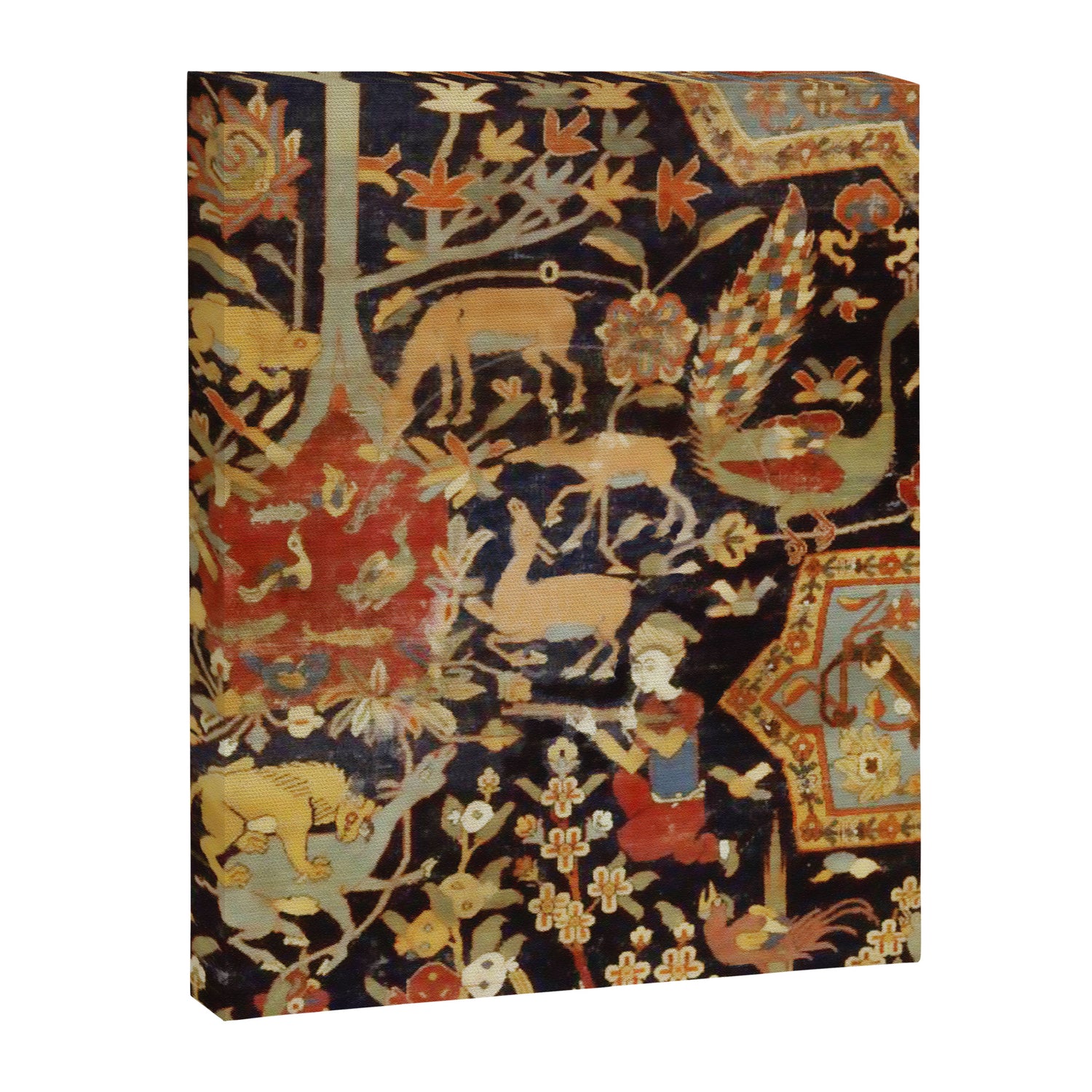 Mantes Antique Persian Animal Rug Print Canvas Print Gallery Image 3