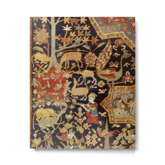 Mantes Antique Persian Animal Rug Print Metal Print Gallery Image 1