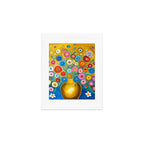 Many Abstract Flowers in a Gold Vase Art Print Gallery Image 1