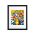 Many Abstract Flowers in a Gold Vase Framed Art Print Gallery Image 6