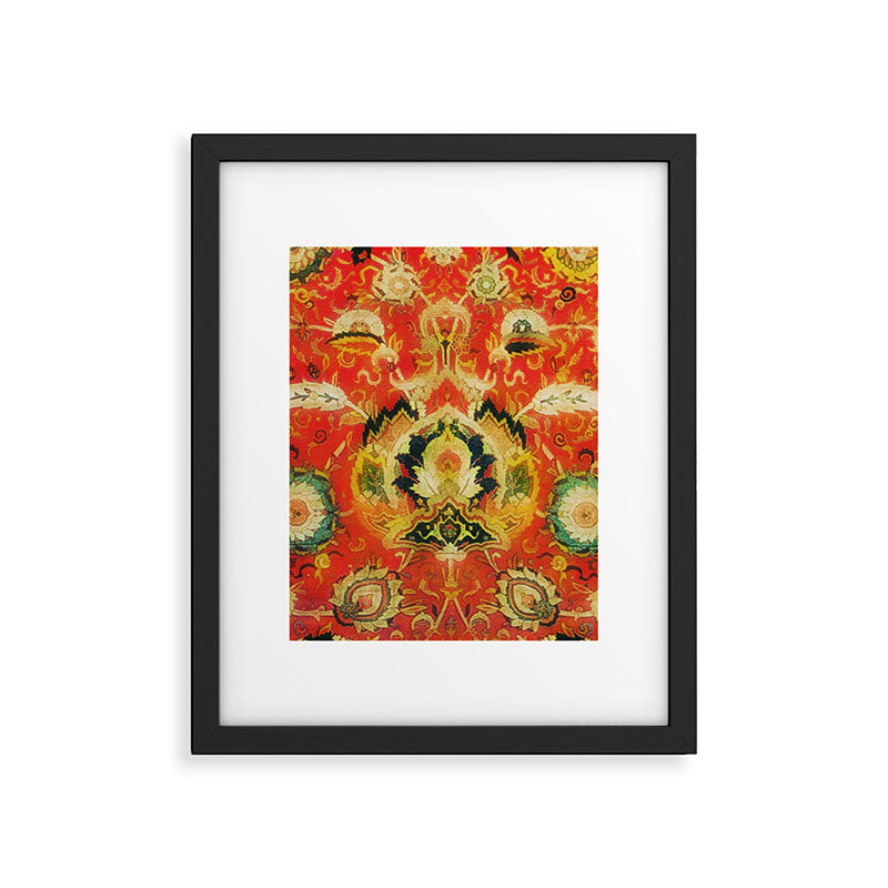 Mashad Antique Persian Rug Print Framed Art Print Gallery Image 6