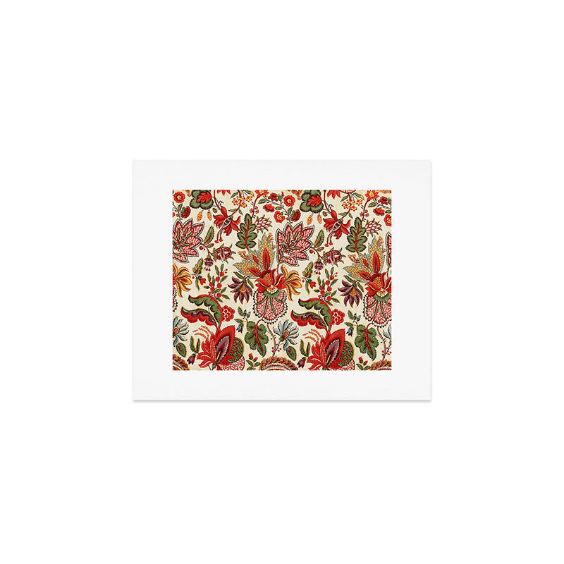 Merry Christmas Vintage Floral Vector Pattern Art Print Gallery Image 1