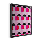 Mid Century Modern Pink Red Black Geometric Framed Canvas Print Gallery Image 2