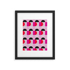 Mid Century Modern Pink Red Black Geometric Framed Art Print Gallery Image 5