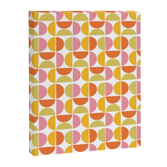 Mid Century Modern Pink Red Green Orange Geometric Canvas Print Gallery Image 1
