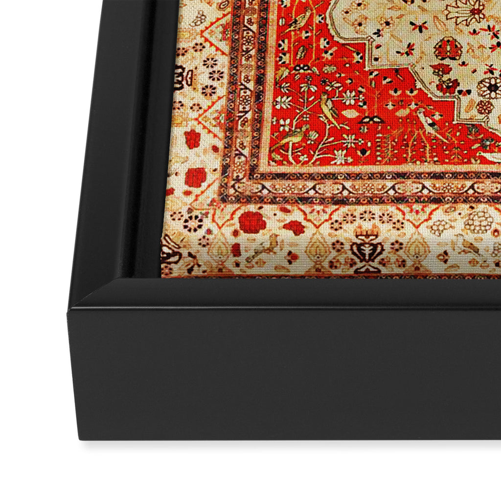 Mohtasham Kashan Antique Persian Rug Print Framed Canvas Print Gallery Image 3
