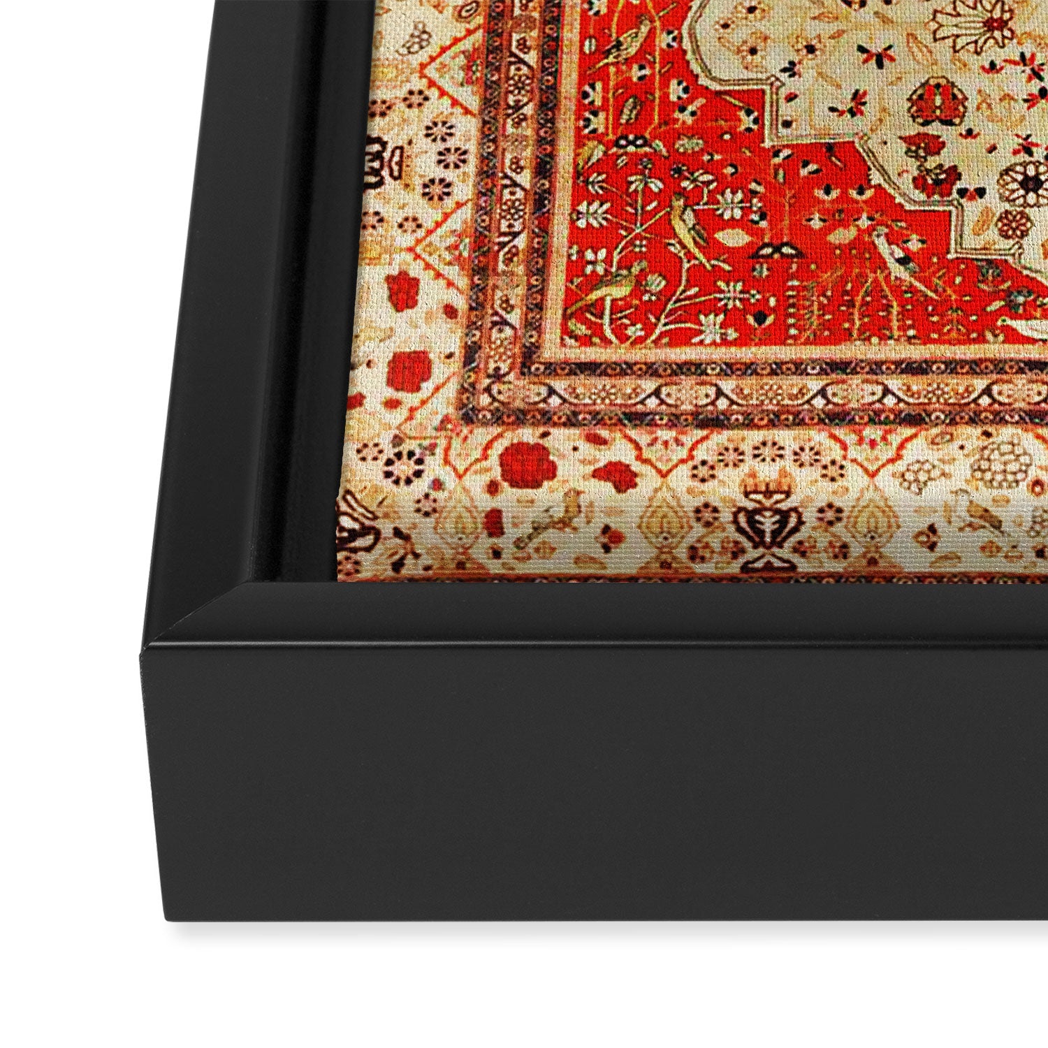 Mohtasham Kashan Antique Persian Rug Print Framed Canvas Print Gallery Image 3