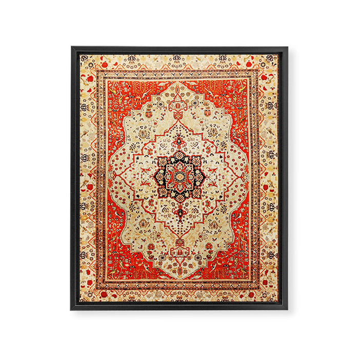 Mohtasham Kashan Antique Persian Rug Print Framed Canvas Print Gallery Image 1