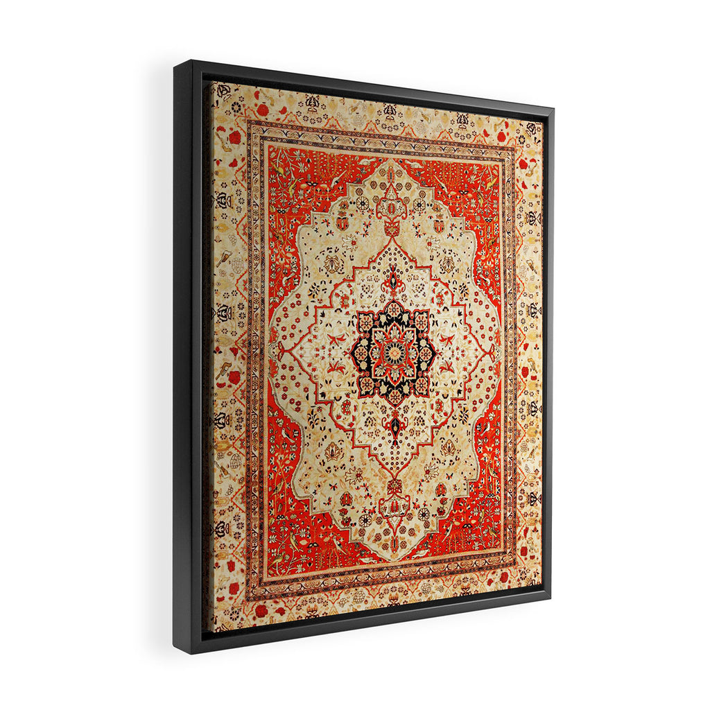 Mohtasham Kashan Antique Persian Rug Print Framed Canvas Print Gallery Image 2