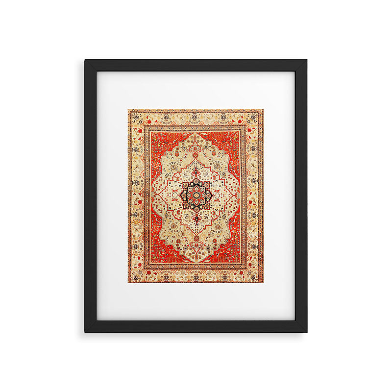 Mohtasham Kashan Antique Persian Rug Print Framed Art Print Gallery Image 5