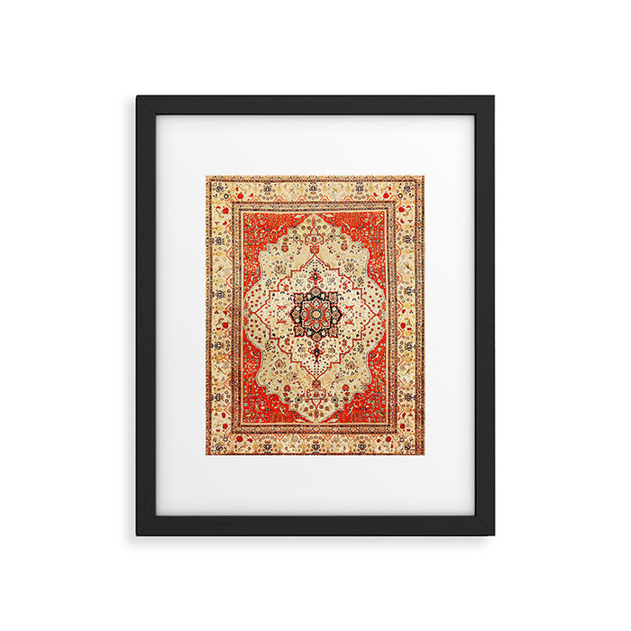 Mohtasham Kashan Antique Persian Rug Print Framed Art Print Gallery Image 1