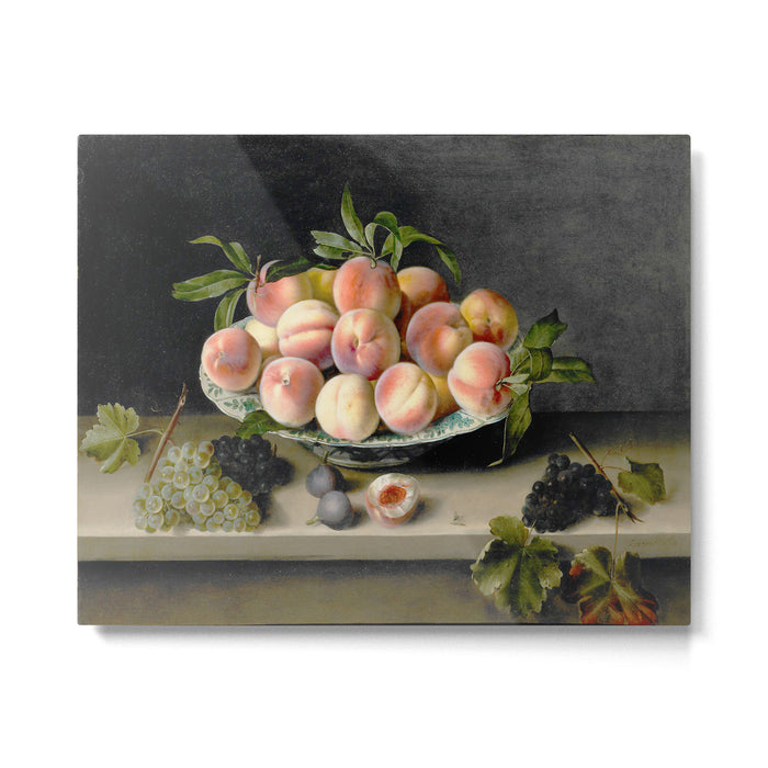 Moillon 17th Century Still Life With Peaches & Grapes Metal Print Gallery Image 1