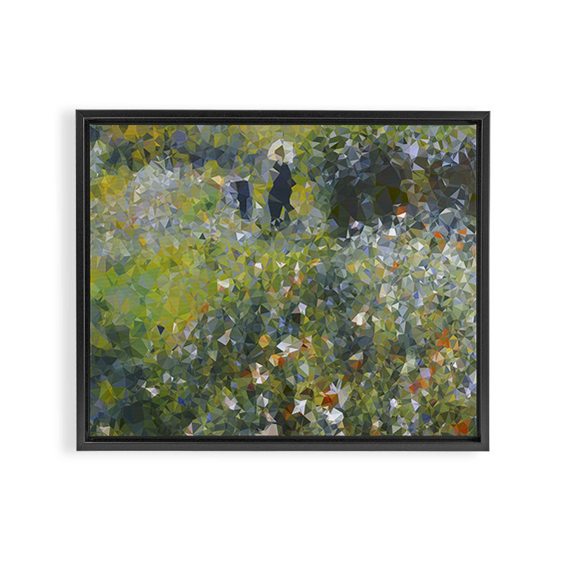 Monet Garden Low Poly Nature Art Framed Canvas Print Gallery Image 3