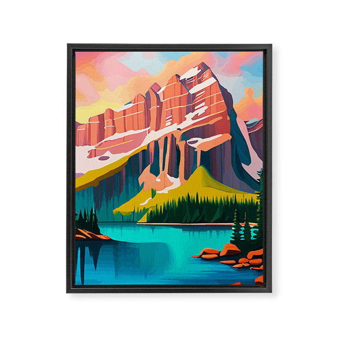 Moraine Lake in Banff National Park  Framed Canvas Print Gallery Image 1