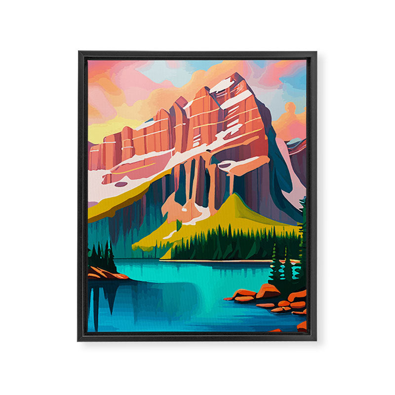 Moraine Lake in Banff National Park  Framed Canvas Print Gallery Image 3