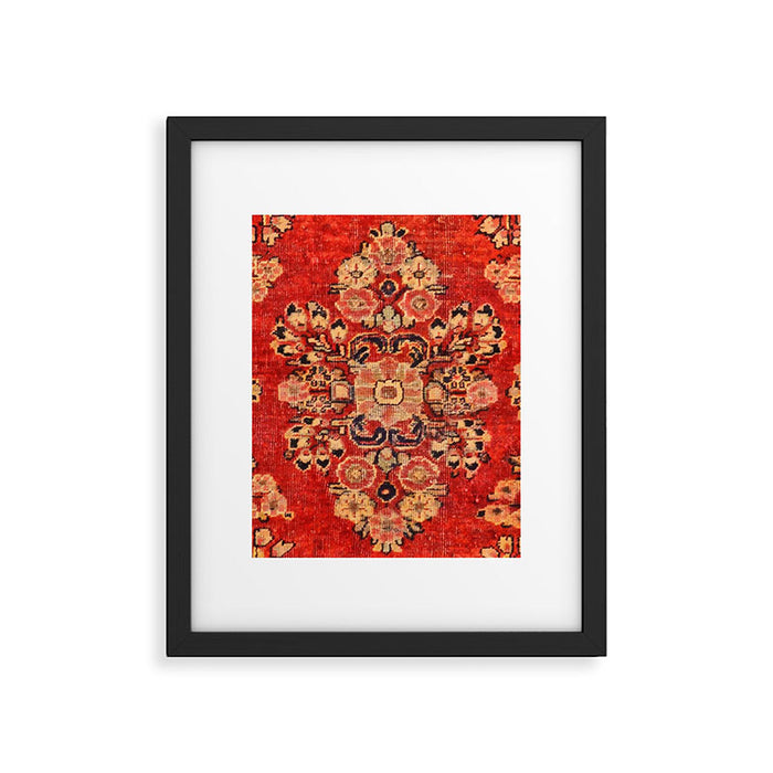 Moshkabad Antique Persian Rug Print Framed Art Print Gallery Image 1
