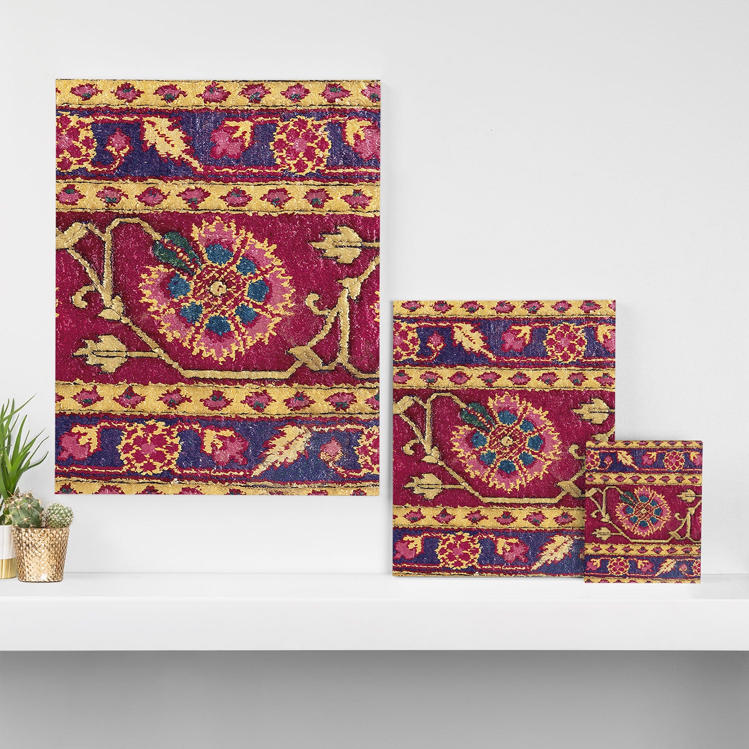 Mughal North Indian Late 17th Century Silk Carpet Print Canvas Print Gallery Image 3