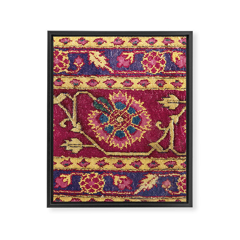 Mughal North Indian Late 17th Century Silk Carpet Print Framed Canvas Print Gallery Image 3