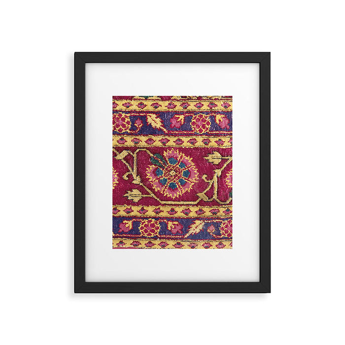 Mughal North Indian Late 17th Century Silk Carpet Print Framed Art Print Gallery Image 1