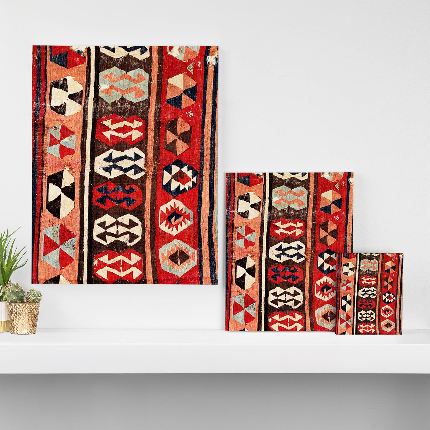 Mut  Antique Mersin Turkish Kilim Print Canvas Print Gallery Image 3