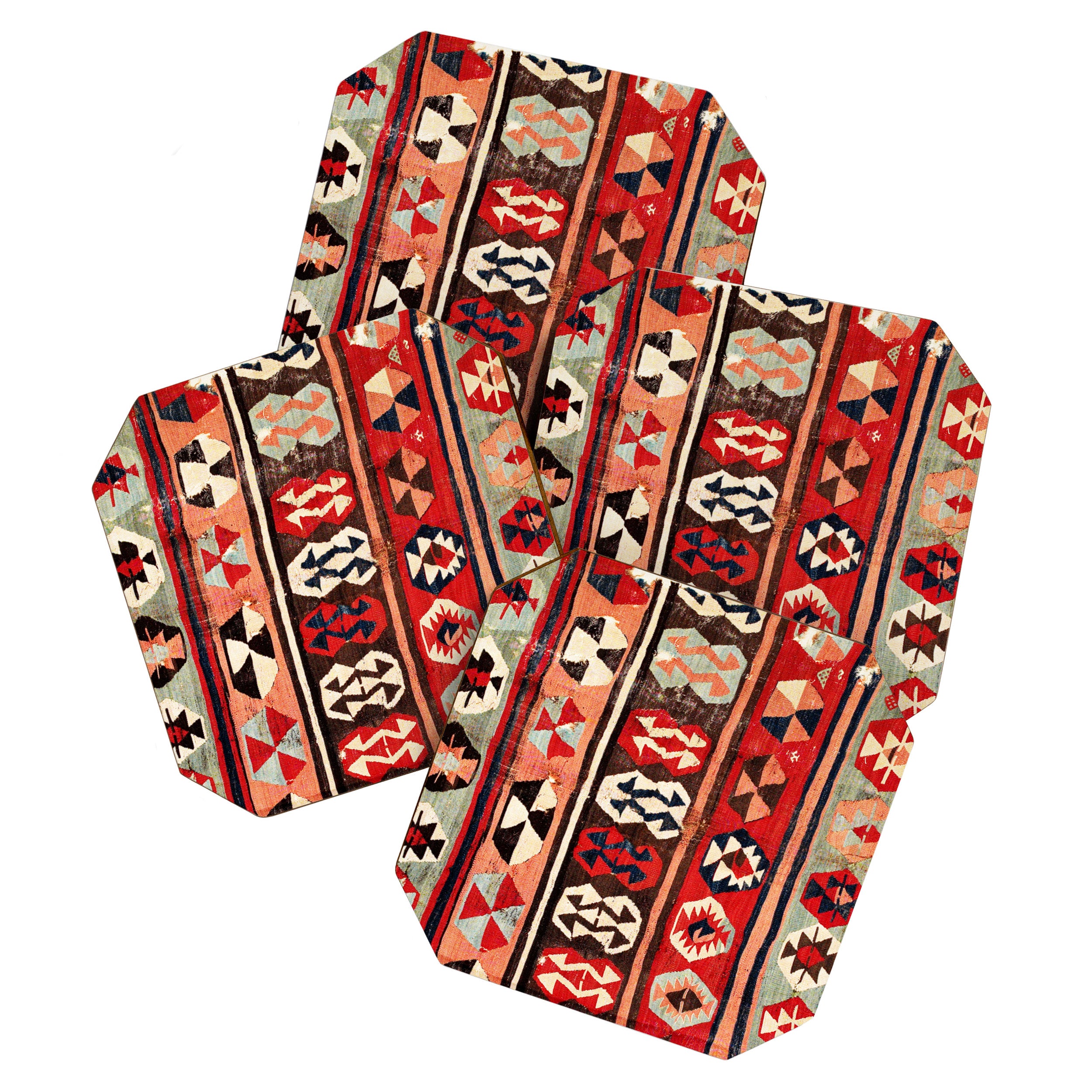 Mut  Antique Mersin Turkish Kilim Print Coaster Gallery Image 1