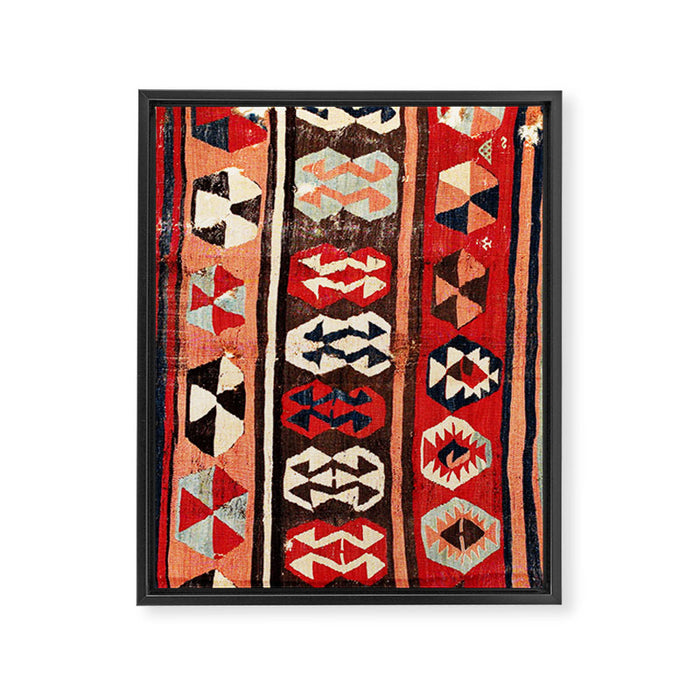 Mut  Antique Mersin Turkish Kilim Print Framed Canvas Print Gallery Image 1