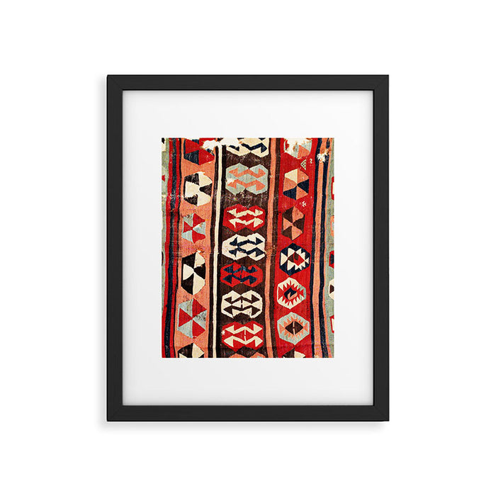 Mut  Antique Mersin Turkish Kilim Print Framed Art Print Gallery Image 1