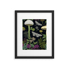Mystery Night Garden with Moths Mushrooms and Hemlock Framed Art Print Gallery Image 6