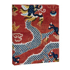 Ningxia Blue Dragon Red Background Rug Print Canvas Print Gallery Image 3