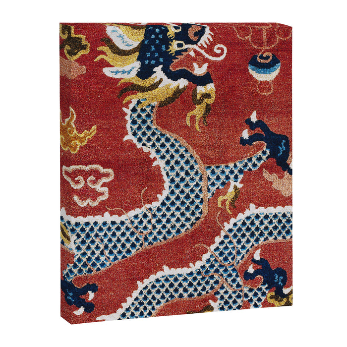 Ningxia Blue Dragon Red Background Rug Print Canvas Print Gallery Image 1