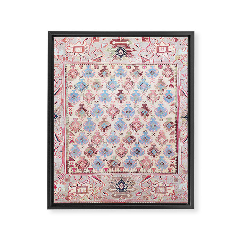 North Indian Dhurrie Kilim Print Framed Canvas Print Gallery Image 3